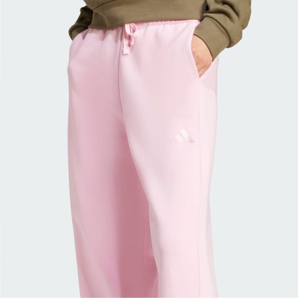 Adidas Fleece Loose Wide-Leg Pants Women’s Large - Picture 2 of 9